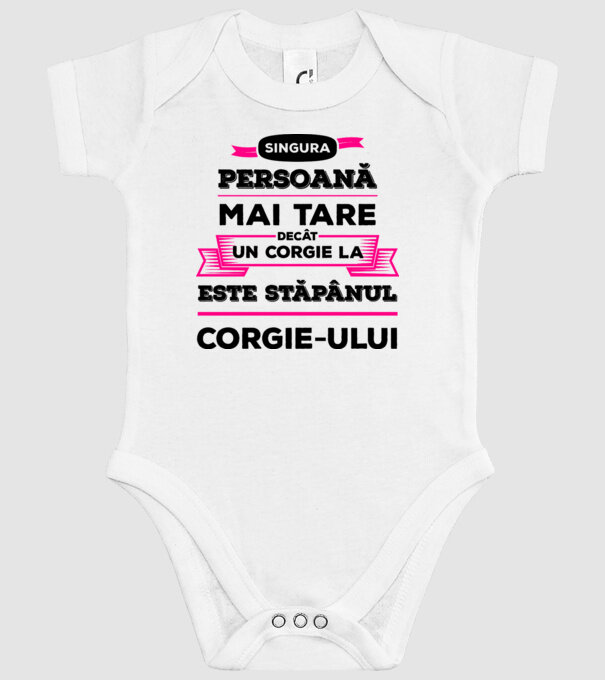 singura persoană mai tare decât un Corgie la este stăpânul Corgie-ului model alb pe tricou