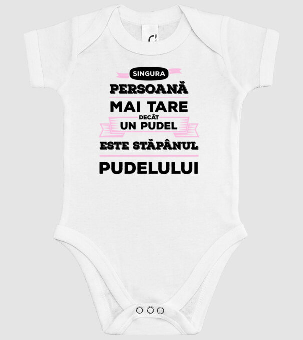 singura persoană mai tare decât un pudel este stăpânul pudelului model alb pe tricou