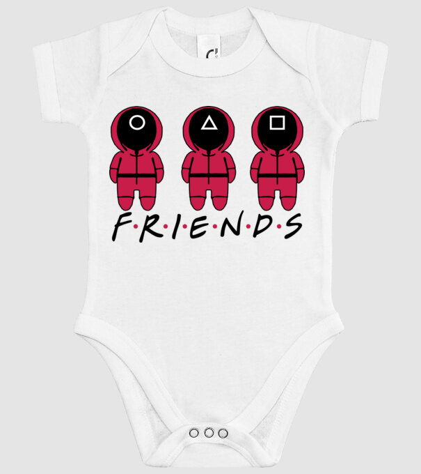 squid game friends model alb pe tricou