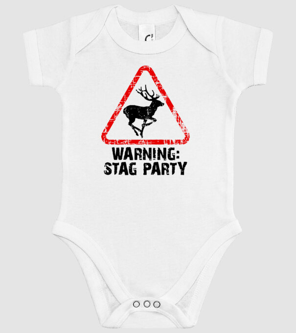 Stag Party model alb pe tricou