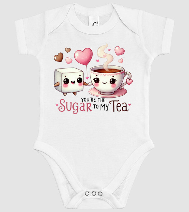 Sugar to my Tea model alb pe tricou
