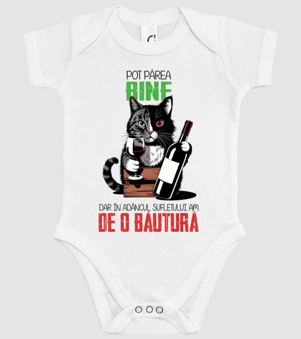sunt bun pentru o băutură Alb model alb pe tricou