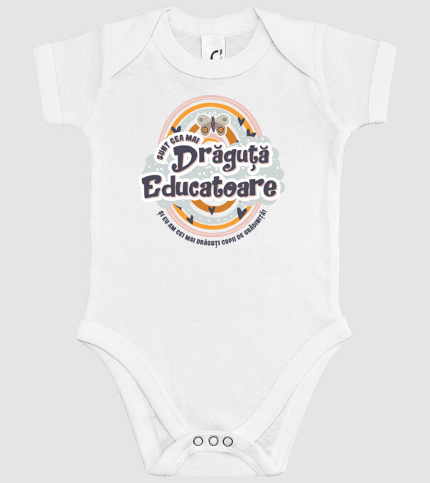 Sunt cea mai drăguță educatoare! model alb pe tricou