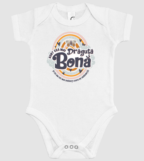 Sunt cea mai drăguță bonă! ... și eu am cei mai drăguți copii de grădiniță! model alb pe tricou