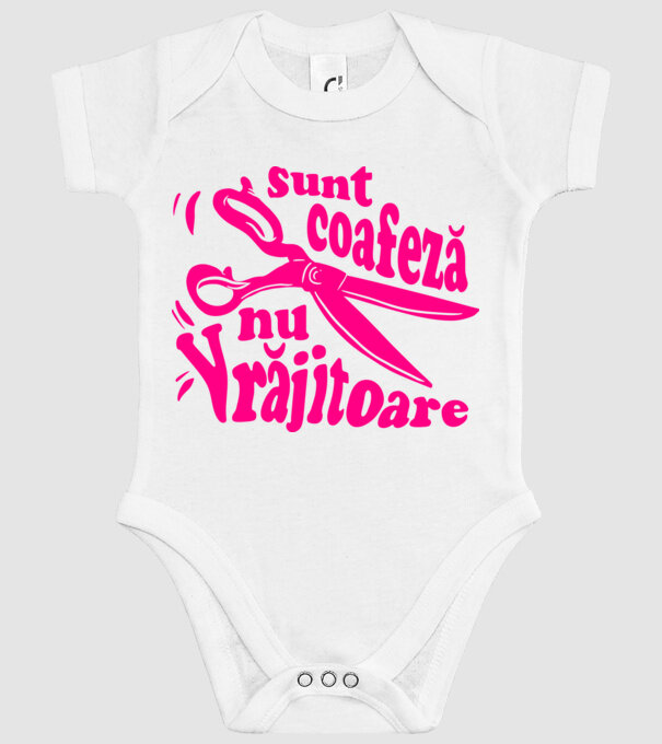 sunt coafeză, nu vrăjitoare model alb pe tricou