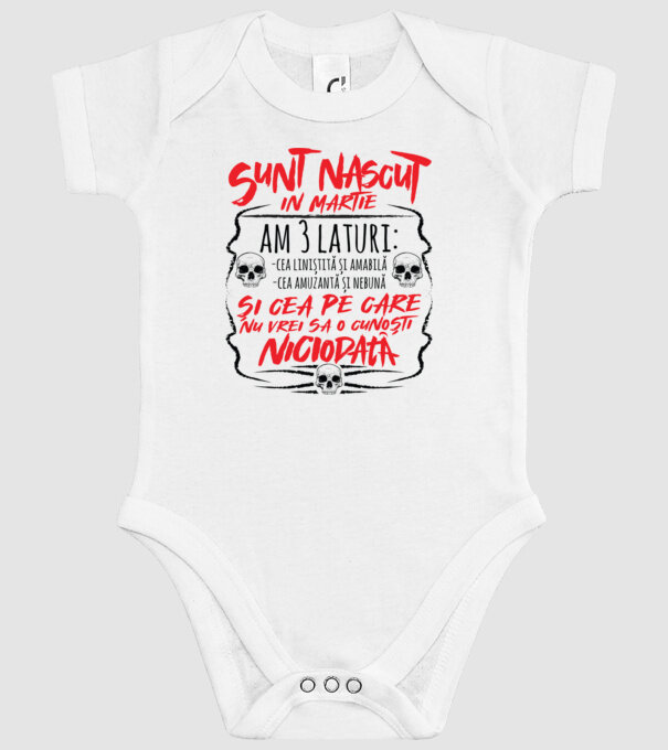 Sunt născut născută martie, am 3 laturi model alb pe tricou