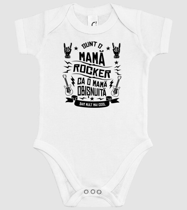 Sunt o mamă rocker, ca o mamă obișnuită, dar mult mai cool model alb pe tricou