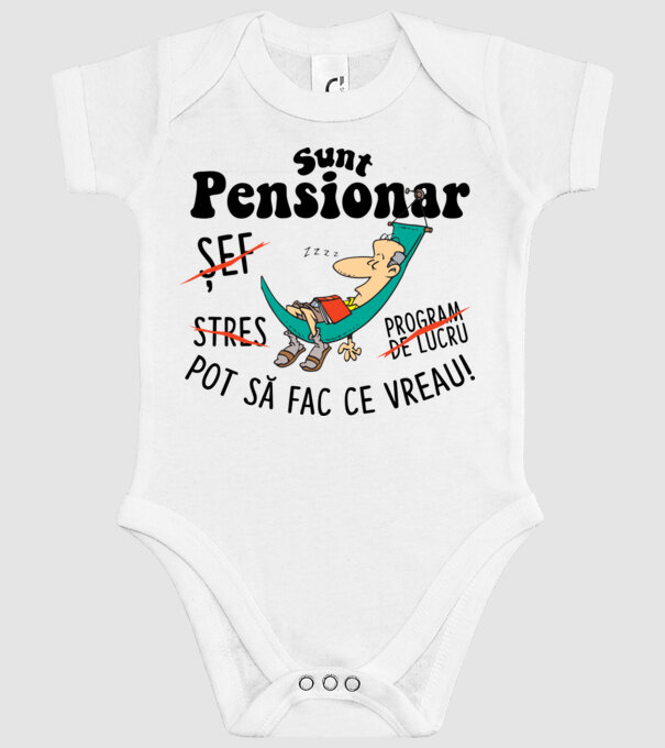 Sunt pensionar - pot să fac ce vreau! stres, program de lucru, șef model alb pe tricou