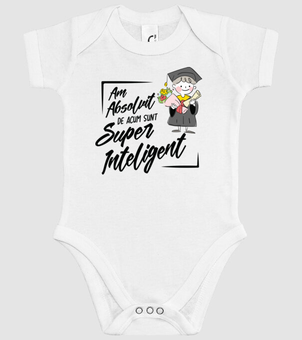 Sunt super inteligent model alb pe tricou