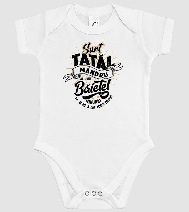 Sunt tatăl mândru al unui băiețel minunat - da, el mi-a dat acest tricou model alb pe tricou