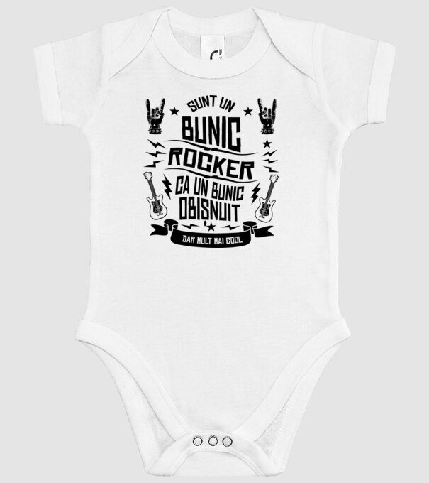 Sunt un bunic rocker, ca un bunic obișnuit, dar mult mai cool model alb pe tricou