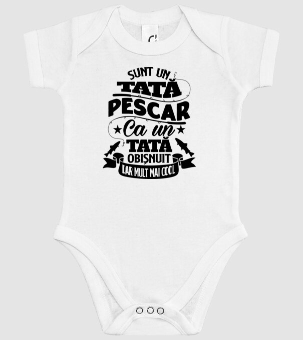 Sunt un tată pescar, ca un tată obișnuit, dar mult mai cool model alb pe tricou