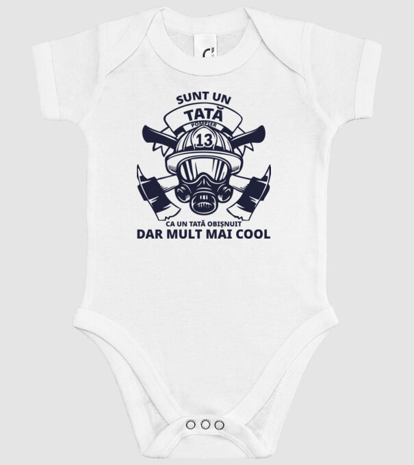 Sunt un tată pompier, ca un tată obișnuit, dar mult mai cool model alb pe tricou