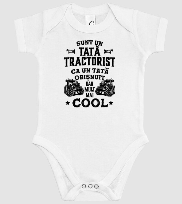 Sunt un tată tractorist, ca un tată obișnuit, dar mult mai cool model alb pe tricou