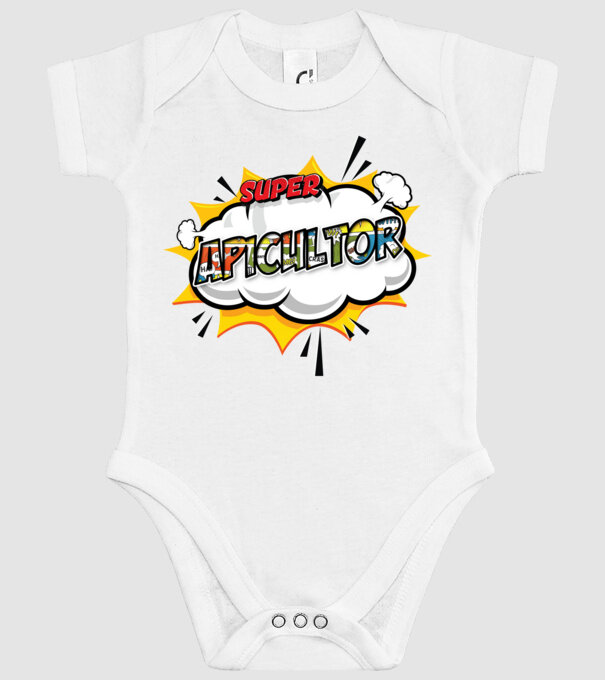 Super Apicultor model alb pe tricou