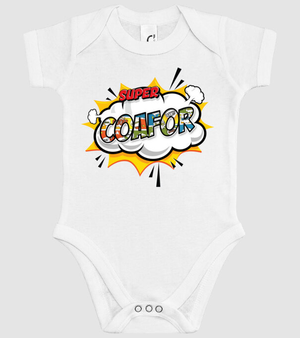 Super Coafor model alb pe tricou