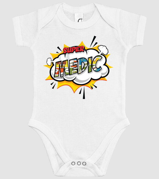 Super Medic model alb pe tricou