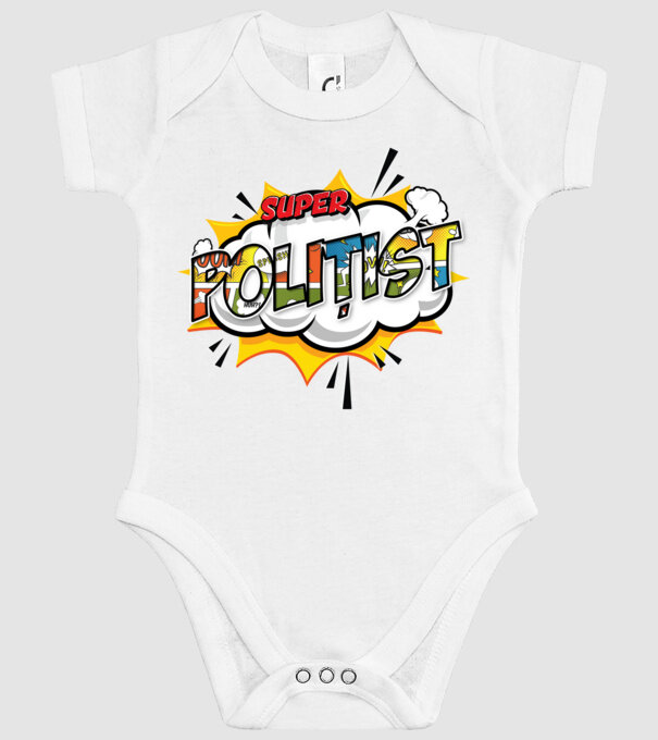 Super Polițist model alb pe tricou