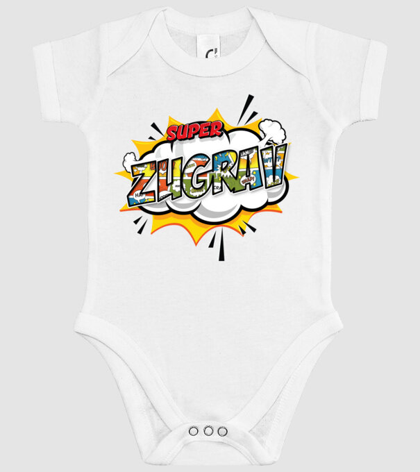 Super Zugrav model alb pe tricou