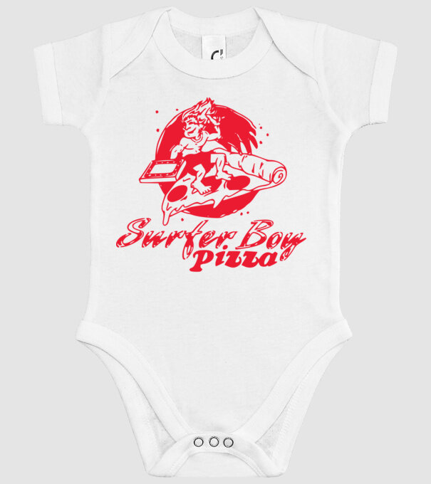 surfer boy pizza stranger things model alb pe tricou