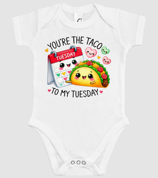 Taco to my Tuesday model alb pe tricou