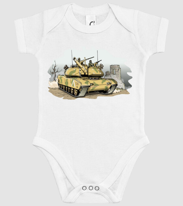 Tancuri model alb pe tricou