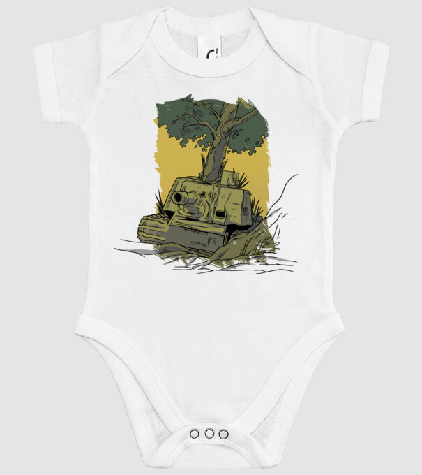 Tancuri model alb pe tricou