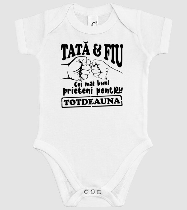 tată & fiu - cei mai buni prieteni pentru totdeauna model alb pe tricou