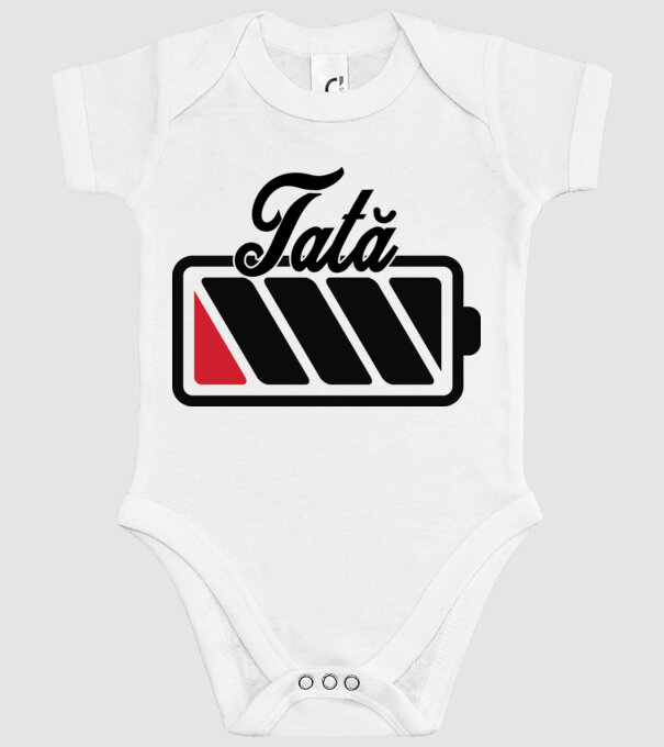 Tată la încărcat model alb pe tricou