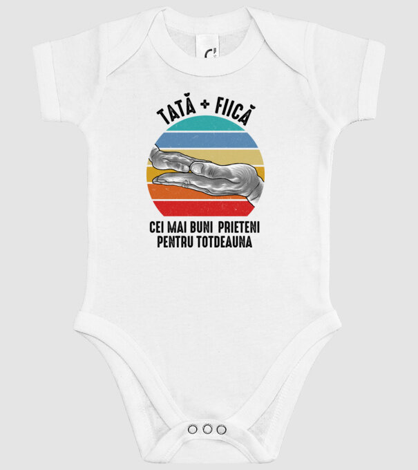 Tată - fiică - Cei mai bune prietene pentru totdeauna model alb pe tricou