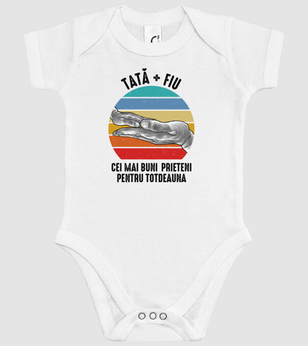 Tată - fiu - Cei mai buni prieteni pentru totdeauna model alb pe tricou