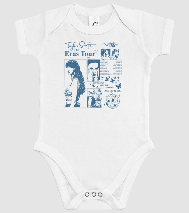 Taylor Swift ERAS print blue model alb pe tricou