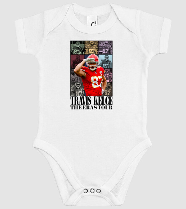 Taylor Swift Eras Travis Kelce model alb pe tricou