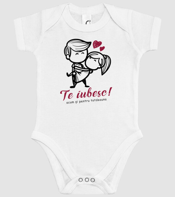 te iubesc! model alb pe tricou