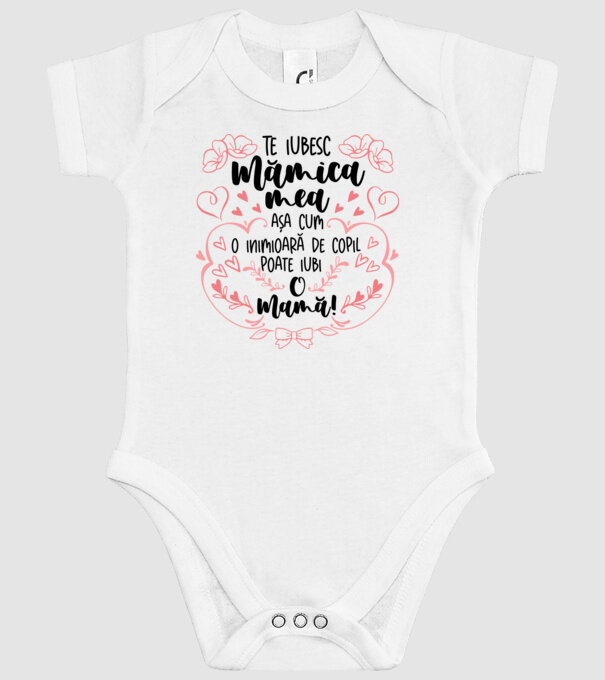 Te iubesc mămica mea model alb pe tricou