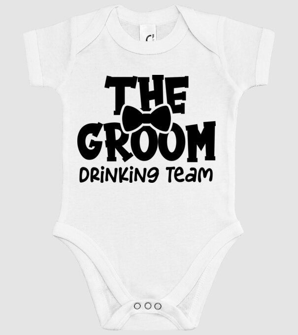The Groom model alb pe tricou