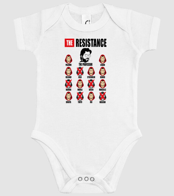 the resistance la casa de papel white model alb pe tricou
