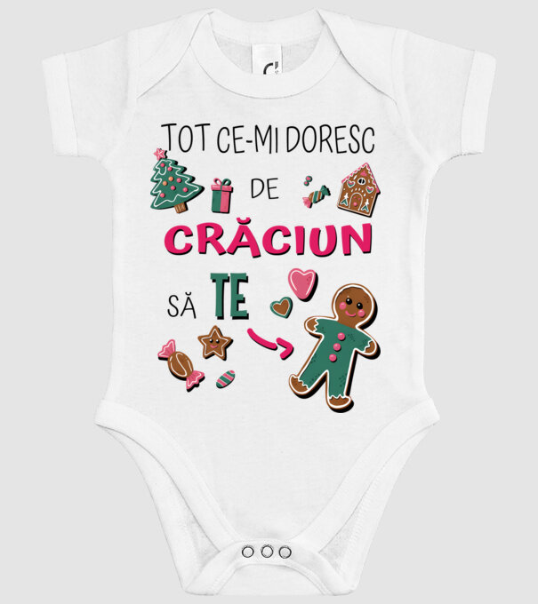 Tot ce-mi doresc de Crăciun să TE om alb model alb pe tricou