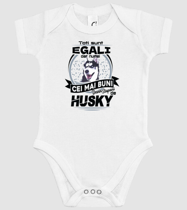Toți sunt egali, dar numai cei mai buni devin stăpâni de husky model alb pe tricou