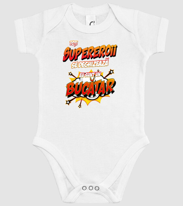 Toți supereroii se deghizează, eu sunt un bucătar model alb pe tricou