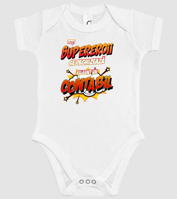 Toți supereroii se deghizează, eu sunt un contabil model alb pe tricou