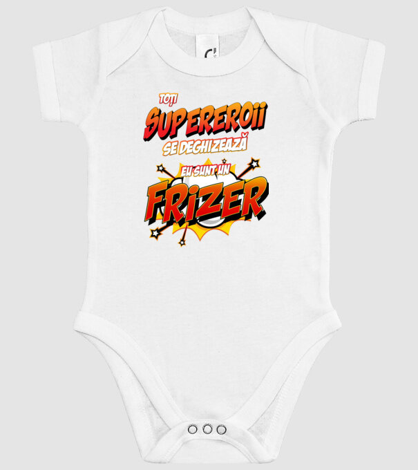 toți supereroii se deghizează, eu sunt un frizer/coafor model alb pe tricou
