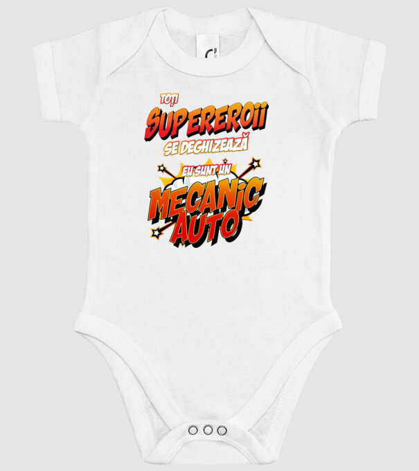 Toți supereroii se deghizează, eu sunt un mecanic auto model alb pe tricou