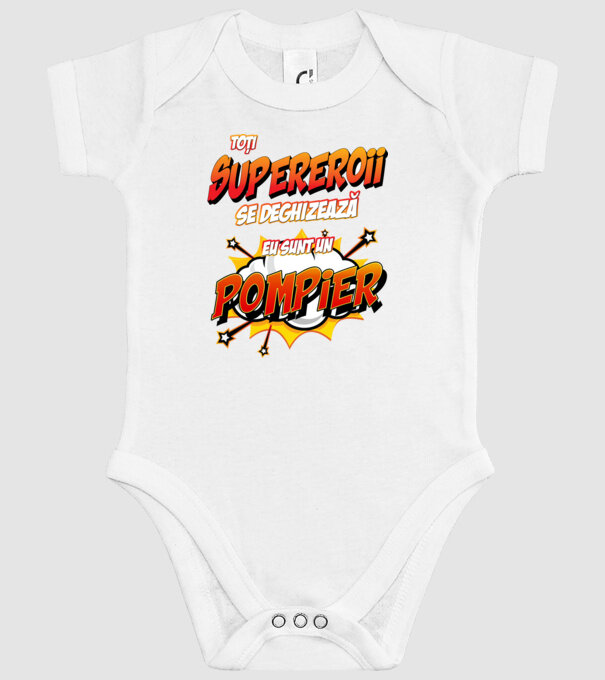 Toți supereroii se deghizează, eu sunt un pompier model alb pe tricou