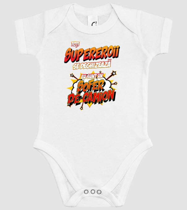 Toți supereroii se deghizează, eu sunt un șofer de camion model alb pe tricou