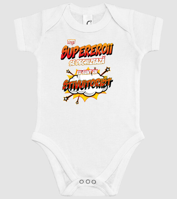 Toți supereroii se deghizează, eu sunt un stivuitorist model alb pe tricou