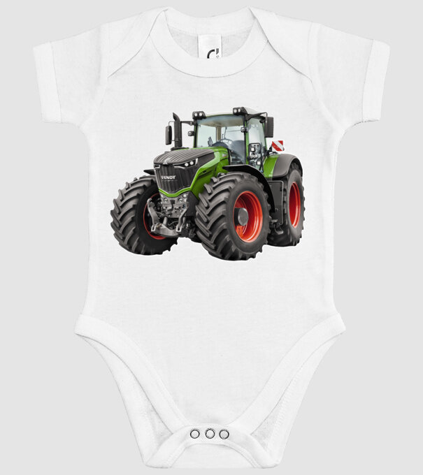 TRACTOR model alb pe tricou