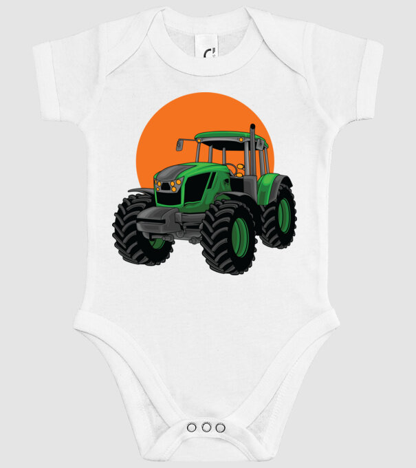 TRACTOR model alb pe tricou