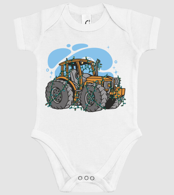 TRACTOR model alb pe tricou