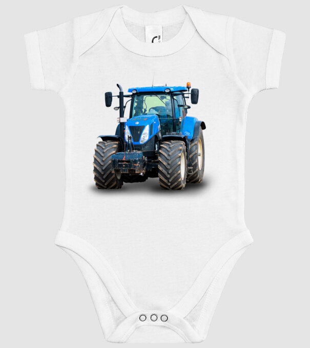 TRACTOR model alb pe tricou